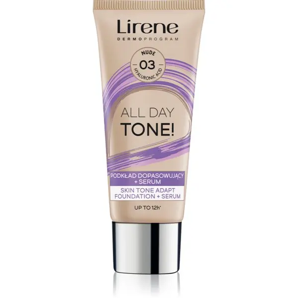 Lirene Lirene ALL DAY TONE! vlažilni tekoči puder za sijoč videz odtenek 03 Nude 30 ml