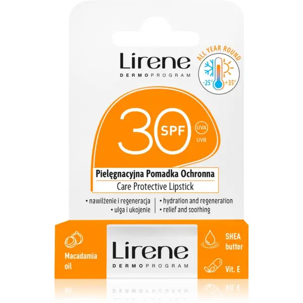 Lirene Lirene Care Protective Lipstick zaščitni balzam za ustnice z vlažilnim učinkom SPF 30 4.6 g