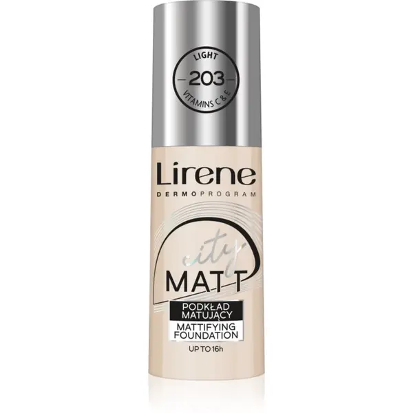 Lirene Lirene City Matt matirajoči fluidni tekoči puder z gladilnim učinkom odtenek 203 Light 30 ml