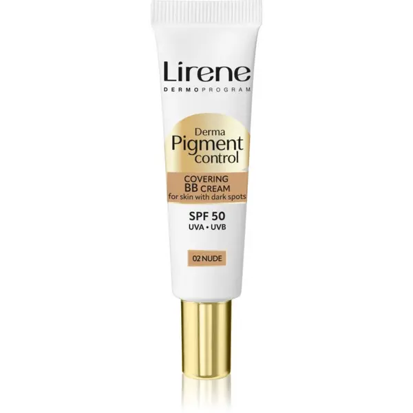 Lirene Lirene Derma Pigment Control Covering BB Cream SPF 50 posvetlitvena BB krema proti pigmentnim madežem odtenek 02 Nude 30 ml