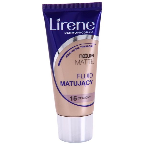 Lirene Lirene Nature Matte matirajoči fluidni tekoči puder za dolgoobstojen učinek odtenek 15 Tanned 30 ml