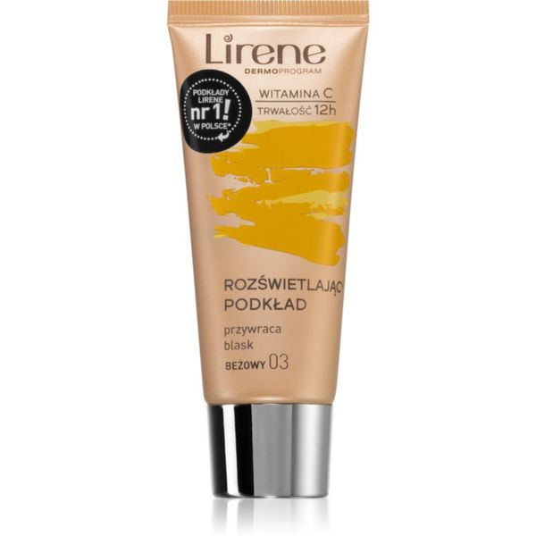 Lirene Lirene Vitamin C posvetlitveni fluidni tekoči puder za dolgoobstojen učinek odtenek 03 Beige 30 ml