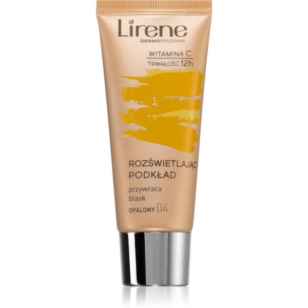 Lirene Lirene Vitamin C posvetlitveni fluidni tekoči puder za dolgoobstojen učinek odtenek 04 Tanned 30 ml