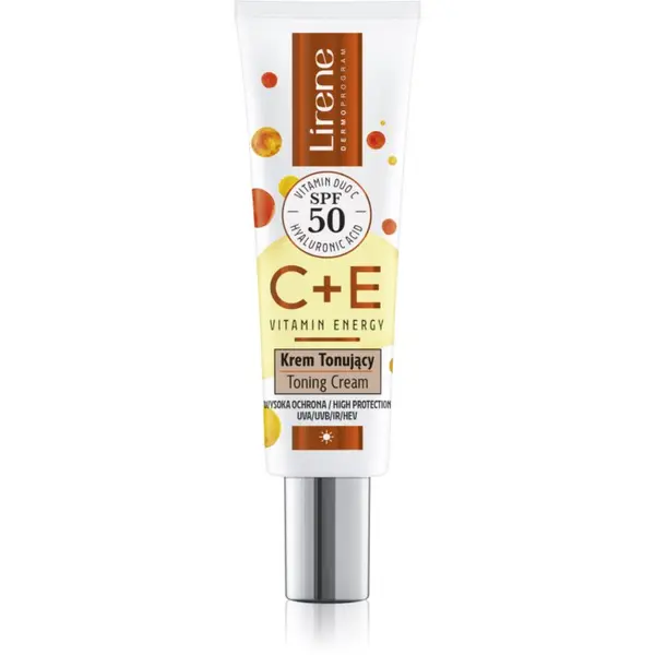 Lirene Lirene Vitamin Energy C+E krema za obraz za poenotenje tona kože SPF 50 30 ml