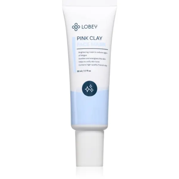 Lobey Lobey Pink Clay maska za posvetlitev za poenotenje tona kože 50 ml