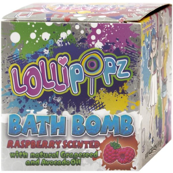 Lollipopz Lollipopz Bath Bath Bomb šumeča kopalna kroglica za otroke Raspberry 165 g