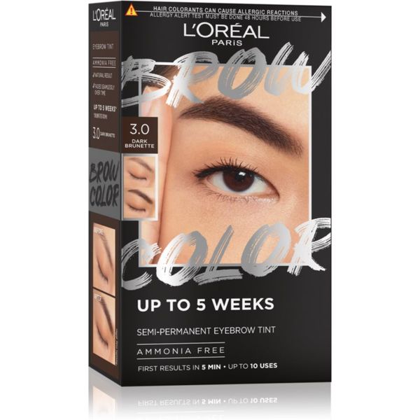 L’Oréal Paris L’Oréal Paris Brow Color barva za obrvi odtenek 3.0 Dark Brunette 1 kos