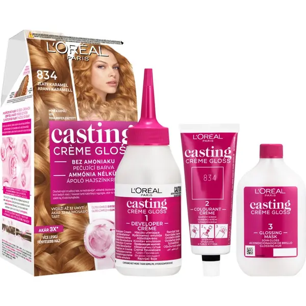 L’Oréal Paris L’Oréal Paris Casting Creme Gloss barva za lase odtenek 834 Golden Caramel 1 kos