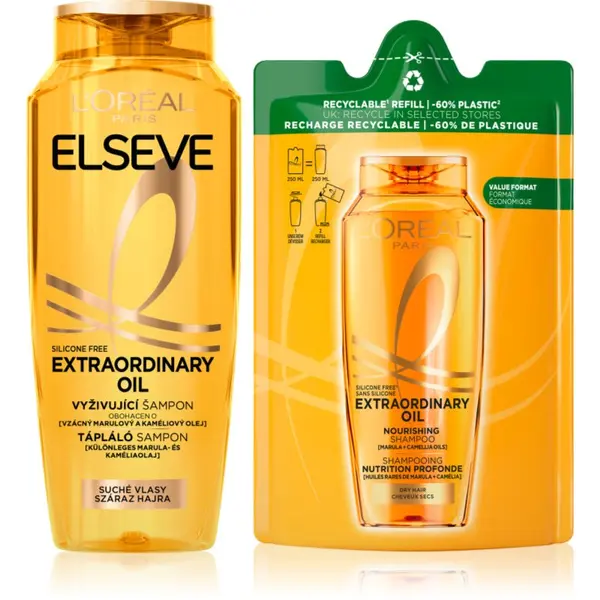 L’Oréal Paris L’Oréal Paris Elseve Extraordinary Oil hranilni šampon za suhe lase 2 kos