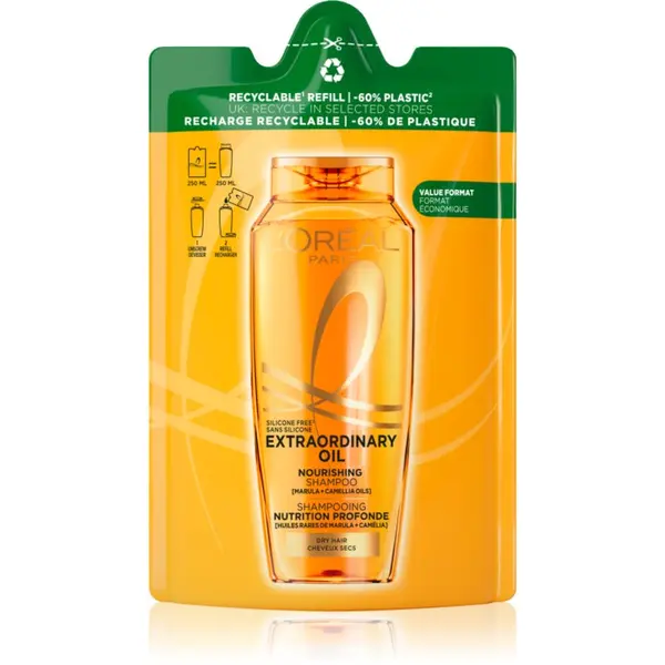L’Oréal Paris L’Oréal Paris Elseve Extraordinary Oil hranilni šampon za suhe lase Refill 250 ml
