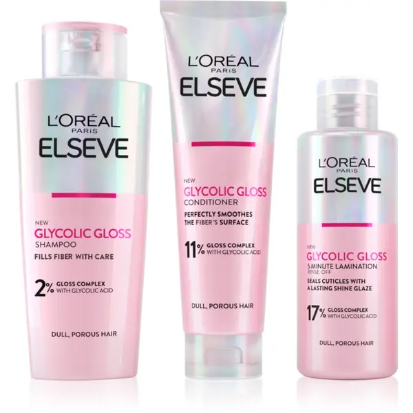 L’Oréal Paris L’Oréal Paris Elseve Glycolic Gloss ugodno pakiranje za lase 3 kos