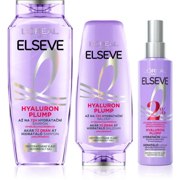 L’Oréal Paris L’Oréal Paris Elseve Hyaluron Plump ugodno pakiranje za lase 3 kos