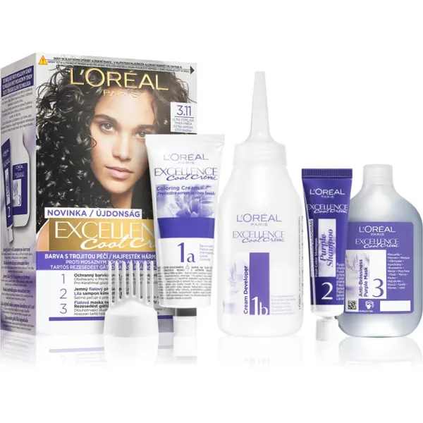 L’Oréal Paris L’Oréal Paris Excellence Cool Creme barva za lase odtenek 3.11 Ultra Ash Dark Brown 1 kos