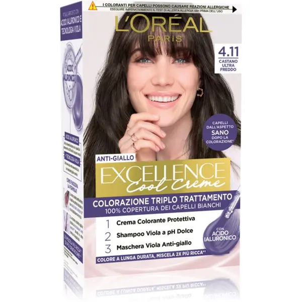 L’Oréal Paris L’Oréal Paris Excellence Cool Creme barva za lase odtenek 4.11 Ultra Ash Brown 1 kos