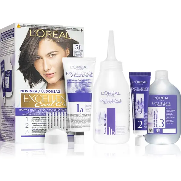 L’Oréal Paris L’Oréal Paris Excellence Cool Creme barva za lase odtenek 5.11 Ultra Ash Light Brown 1 kos
