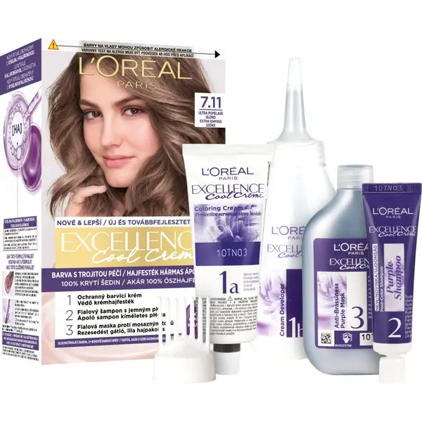 L’Oréal Paris L’Oréal Paris Excellence Cool Creme barva za lase odtenek 7.11 Ultra Ash Blond 1 kos