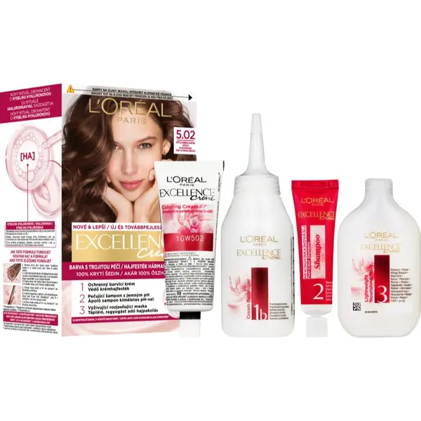 L’Oréal Paris L’Oréal Paris Excellence Creme barva za lase odtenek 5.02 Light Brown 1 kos