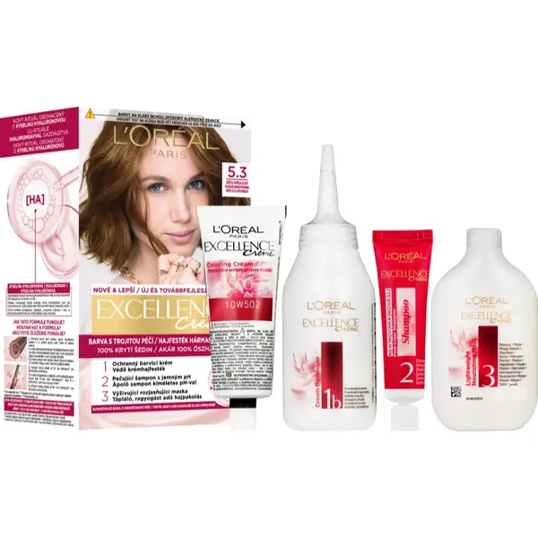 L’Oréal Paris L’Oréal Paris Excellence Creme barva za lase odtenek 5.3 Natural Golden Brown 1 kos