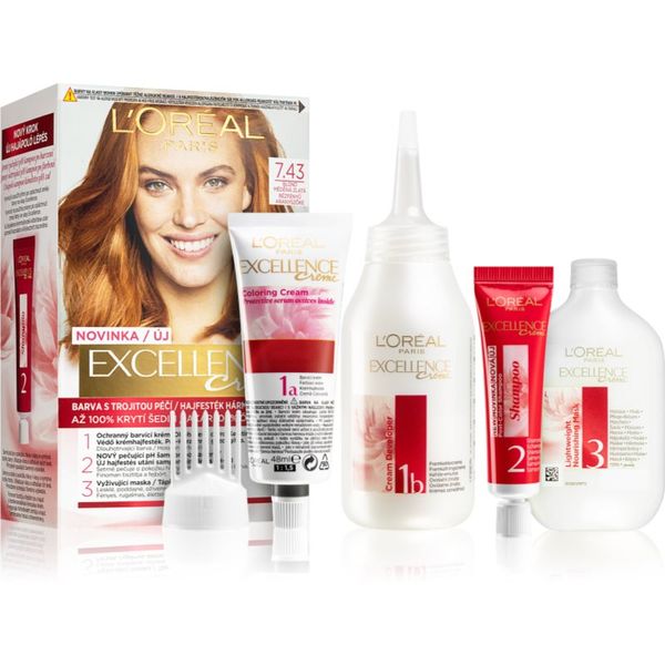 L’Oréal Paris L’Oréal Paris Excellence Creme barva za lase odtenek 7,43 Blonde Copper 1 kos