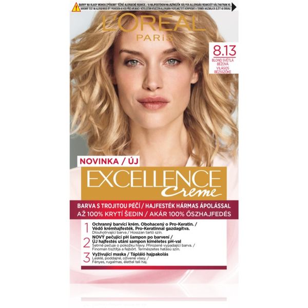 L’Oréal Paris L’Oréal Paris Excellence Creme barva za lase odtenek 8.13 Blond Clair Beige 1 kos