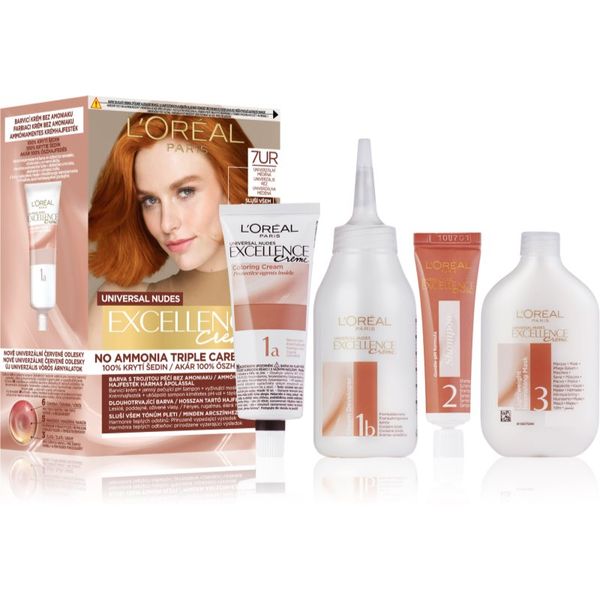 L’Oréal Paris L’Oréal Paris Excellence Universal Nudes permanentna barva za lase odtenek 7UR Universal Copper 1 kos