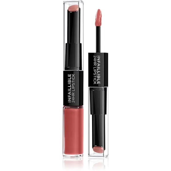 L’Oréal Paris L’Oréal Paris Infallible 24H Dolgoobstojna šminka in sijaj za ustnice 2 v 1 odtenek 801 Toujours Toffee 5.7 g