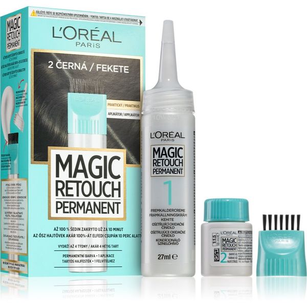 L’Oréal Paris L’Oréal Paris Magic Retouch Permanent tonirana barva za narastek z aplikatorjem odtenek 2 BLACK 1 kos