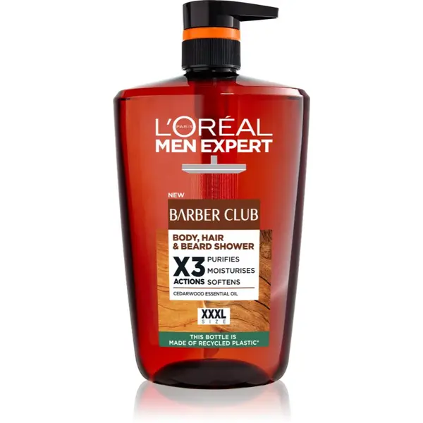 L’Oréal Paris L’Oréal Paris Men Expert Barber Club gel za prhanje za moške za lase, brado in telo 1000 ml