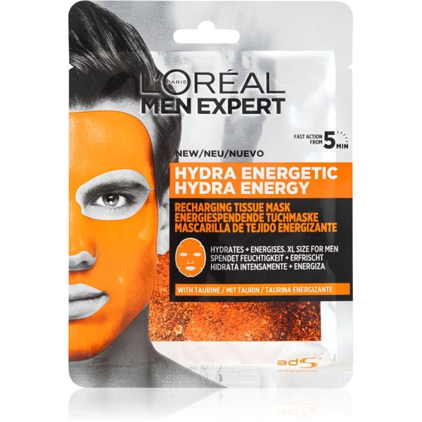 L’Oréal Paris L’Oréal Paris Men Expert Hydra Energetic vlažilna tekstilna maska za moške 30 g