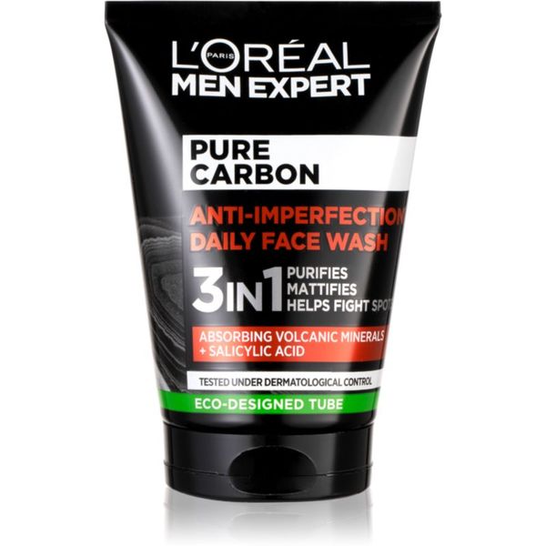 L’Oréal Paris L’Oréal Paris Men Expert Pure Carbon čistilni gel 3 v 1 proti nepravilnostim na koži 100