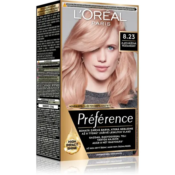 L’Oréal Paris L’Oréal Paris Préférence barva za lase odtenek 8.23 Medium Rose Gold 1 kos