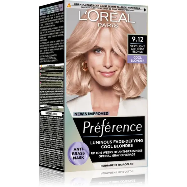 L’Oréal Paris L’Oréal Paris Préférence barva za lase odtenek 9.12 Very Light Ash Beige Blonde 1 kos