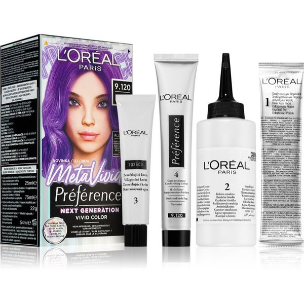 L’Oréal Paris L’Oréal Paris Préférence Meta Vivids semi permanentna barva za lase odtenek 9.120 Meta Lilac 1 kos