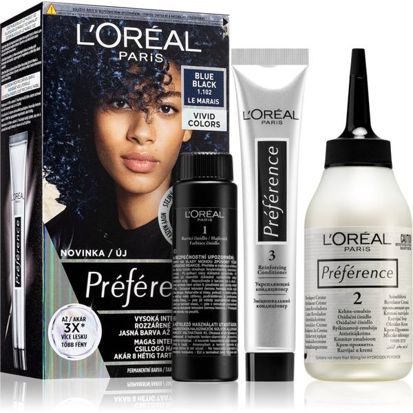L’Oréal Paris L’Oréal Paris Préférence Vivids barva za lase odtenek 1.102 blue black 1 kos