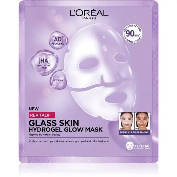 L’Oréal Paris L’Oréal Paris Revitalift Filler Glass Skin hidrogelna maska s posvetlitvenim učinkom 25 g