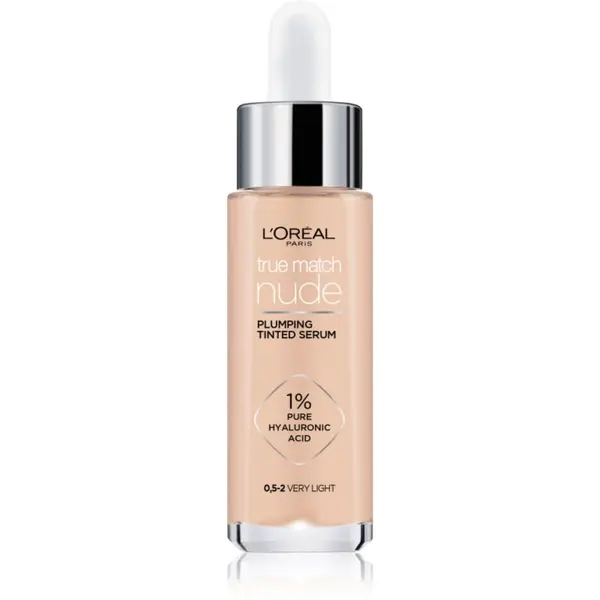 L’Oréal Paris L’Oréal Paris True Match Nude Plumping Tinted Serum serum za poenotenje tona kože odtenek 0.5-2 Very Light 30 ml
