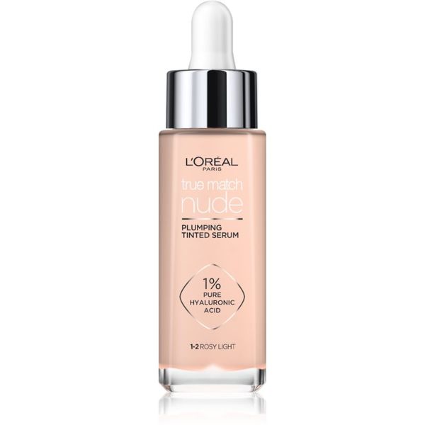 L’Oréal Paris L’Oréal Paris True Match Nude Plumping Tinted Serum serum za poenotenje tona kože odtenek 1-2 Rosy Light 30 ml