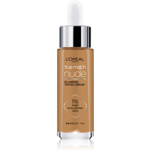 L’Oréal Paris L’Oréal Paris True Match Nude Plumping Tinted Serum serum za poenotenje tona kože odtenek 5-6 Medium Tan 30 ml