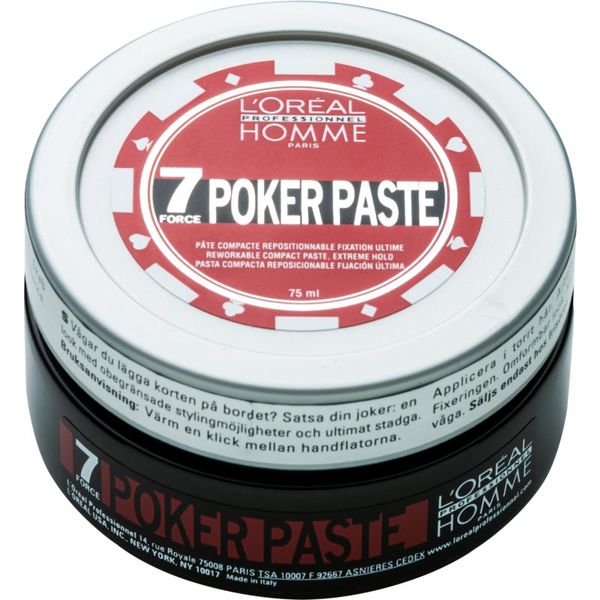 L’Oréal Professionnel L’Oréal Professionnel Homme 7 Poker modelirna pasta ekstra močno utrjevanje 75 ml