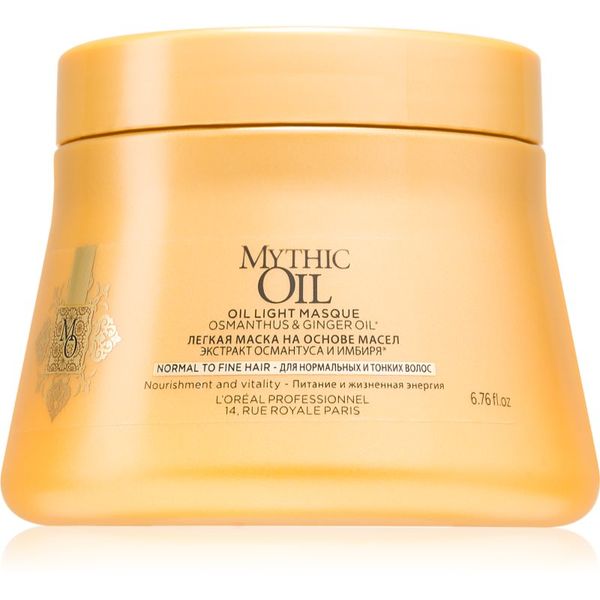 L’Oréal Professionnel L’Oréal Professionnel Mythic Oil lahka oljasta maska za normalne do tanke lase brez parabenov in silikonov 200 ml