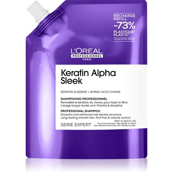 L’Oréal Professionnel L’Oréal Professionnel Serie Expert Keratin Alpha Sleek šampon za gladek videz las Refill 500 ml