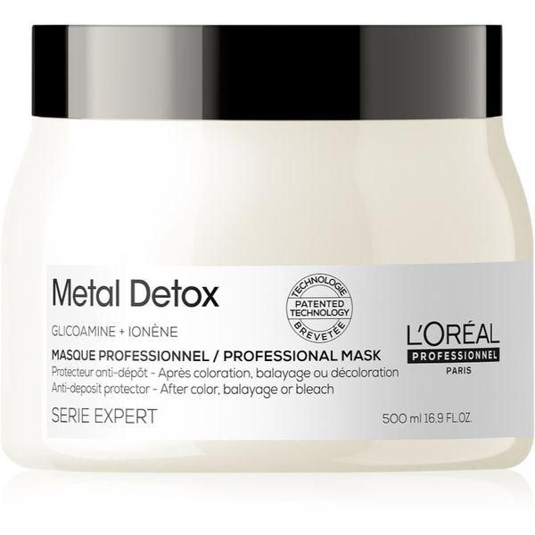 L’Oréal Professionnel L’Oréal Professionnel Serie Expert Metal Detox globinsko hranilna maska za barvane in poškodovane lase 500 ml