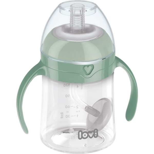 LOVI LOVI First Cup skodelica s slamico Green 6m+ 150 ml