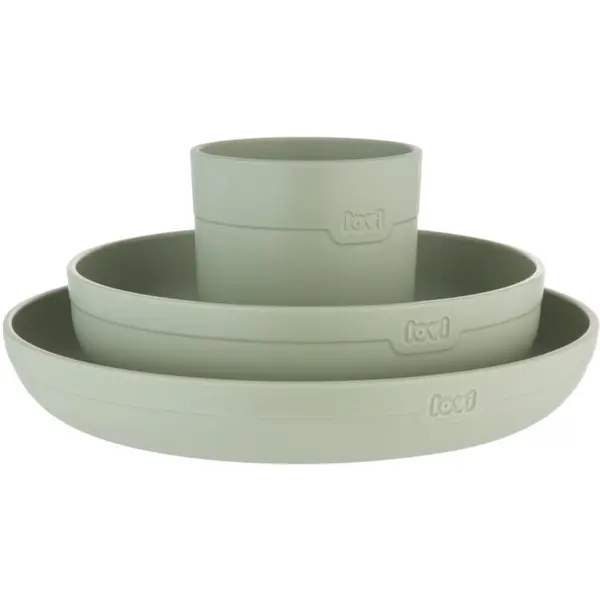 LOVI LOVI Tableware Set with Cup jedilni set Pistachio 3 kos