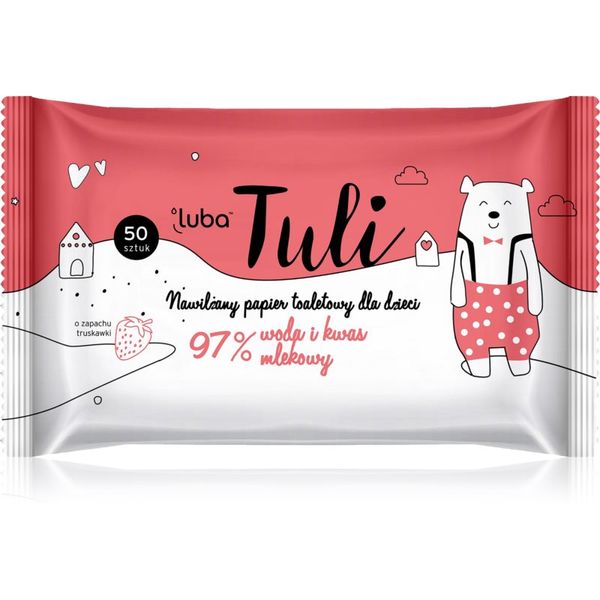 Luba Luba Tuli Lactic acid vlažilni toaletni papir z mlečno kislino za otroke Strawberry 50 kos