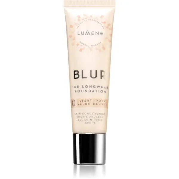 Lumene Lumene Blur 16h Longwear dolgoobstojen tekoči puder SPF 15 odtenek 0 Light Ivory (Cool) 30 ml