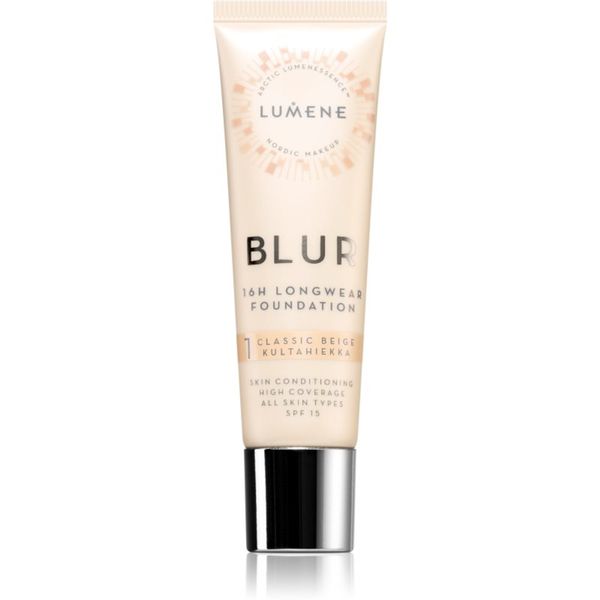 Lumene Lumene Blur 16h Longwear dolgoobstojen tekoči puder SPF 15 odtenek 1 Classic Beige 30 ml