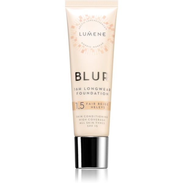 Lumene Lumene Blur 16h Longwear dolgoobstojen tekoči puder SPF 15 odtenek 1,5 Fair Beige 30 ml