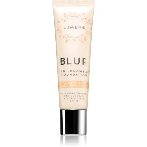 Lumene Lumene Blur 16h Longwear dolgoobstojen tekoči puder SPF 15 odtenek 2 Soft Honey (Cool) 30 ml
