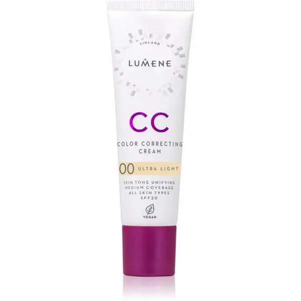 Lumene Lumene CC Color Correcting Cream CC krema za poenoten ten kože SPF 20 odtenek 00 Ultra Light (Warm) 30 ml